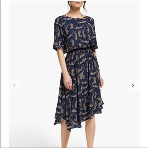 Just Female SMALL Welis dress Cheetah Animal Print Navy Blue